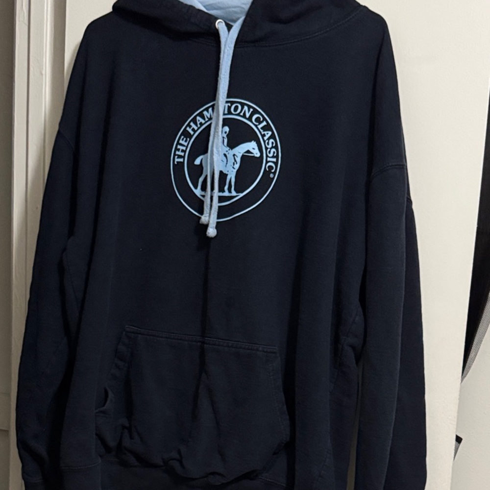 Classic Black Hoodie with Blue Graphic